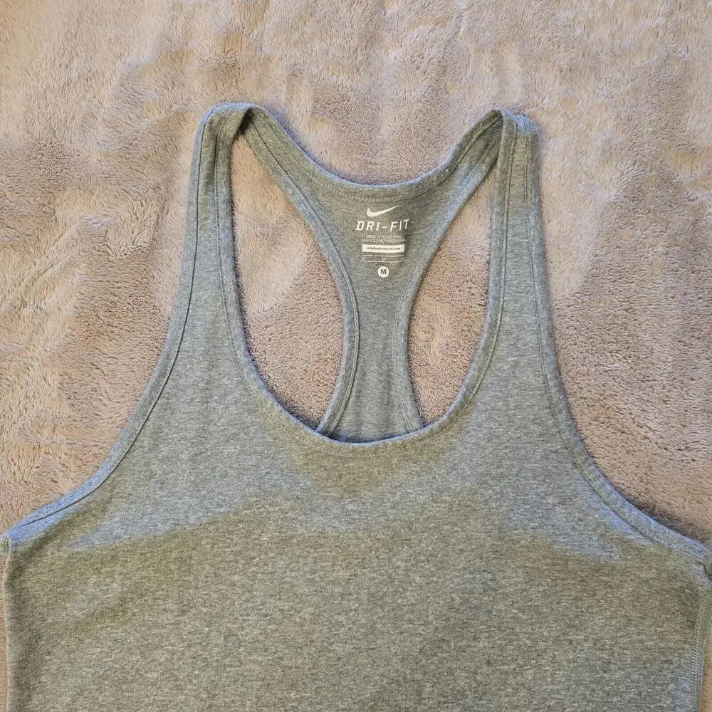Nike Shirt Women's Gray Tank Top Athletic Racerback Driftit Run Gym Size M